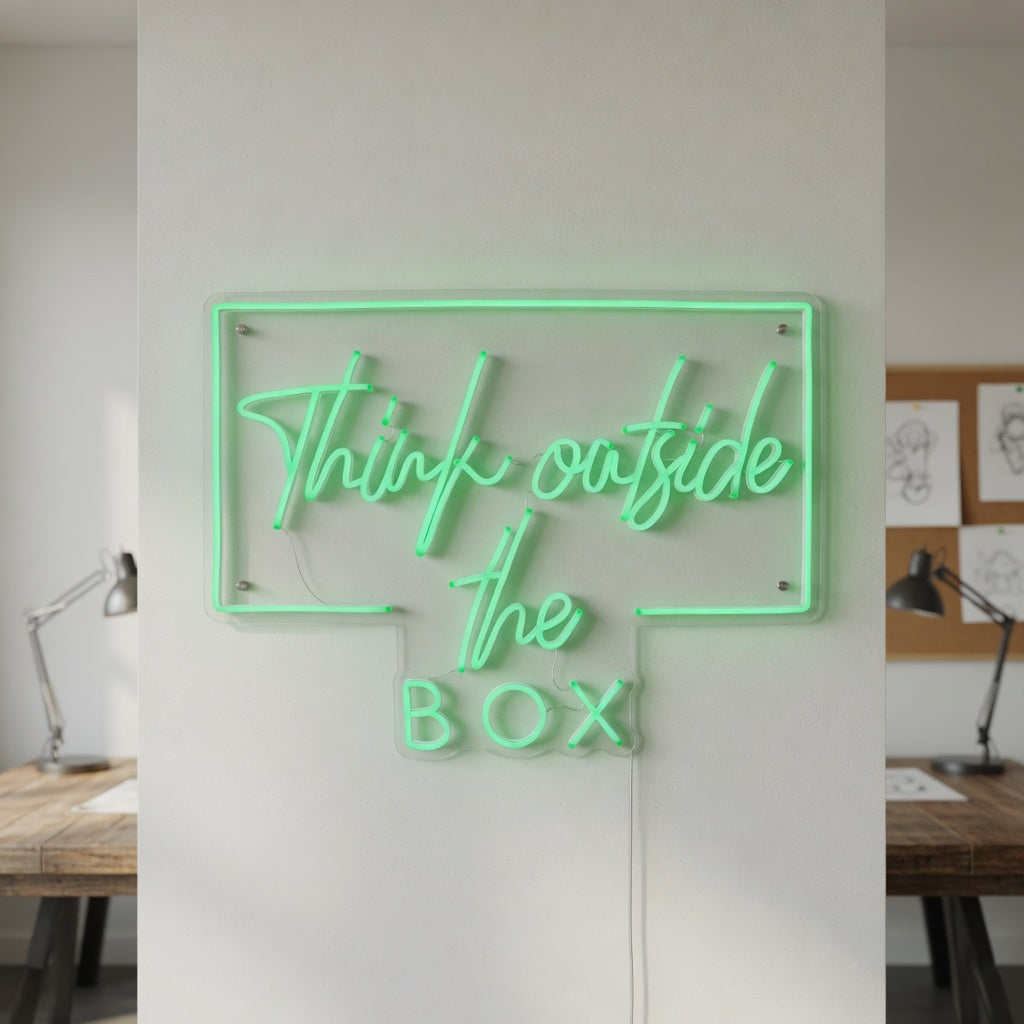 Think Outside the Box LED Neon Sign Green Era Script Mix - Shineneon