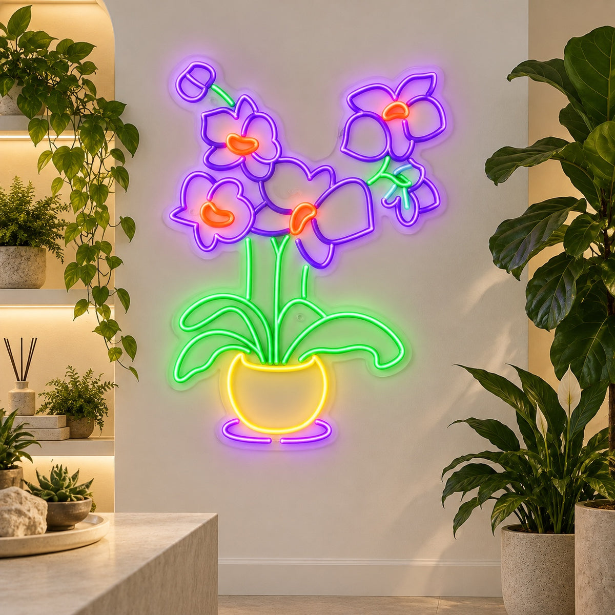 Elegant Orchid LED Neon Light Sign - Shineneon