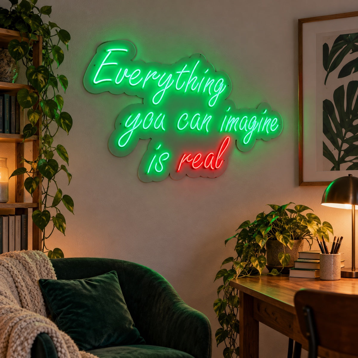 Everything You Can Imagine Is Real LED Neon Sign Wide Flow Script - Shineneon