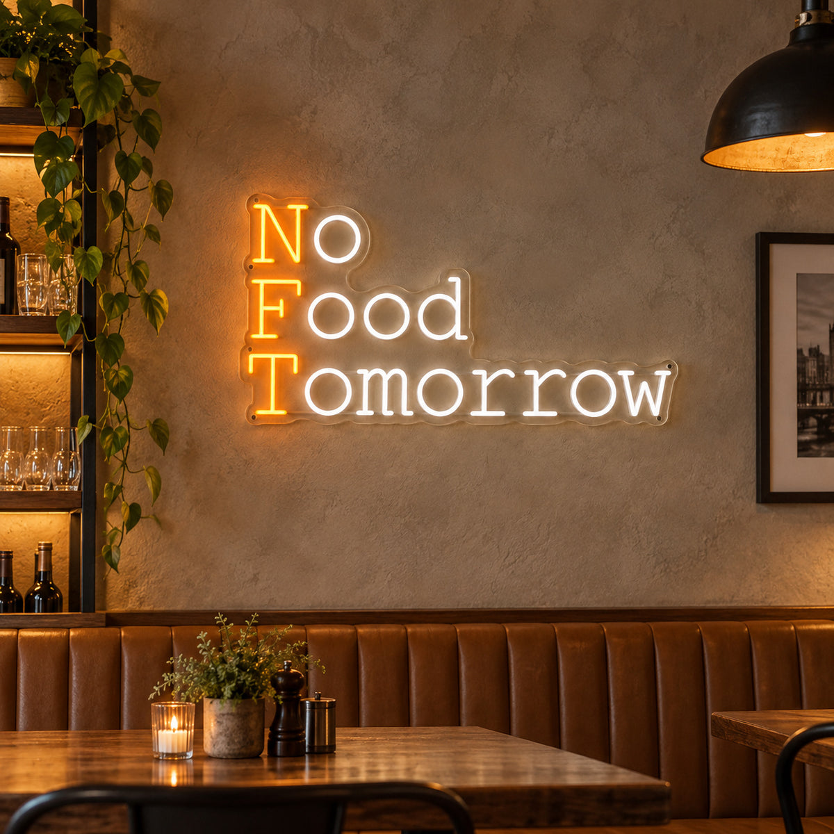 No Food Tomorrow LED Neon Sign Dimmable Wall Light Wall Neon Signs - Shineneon