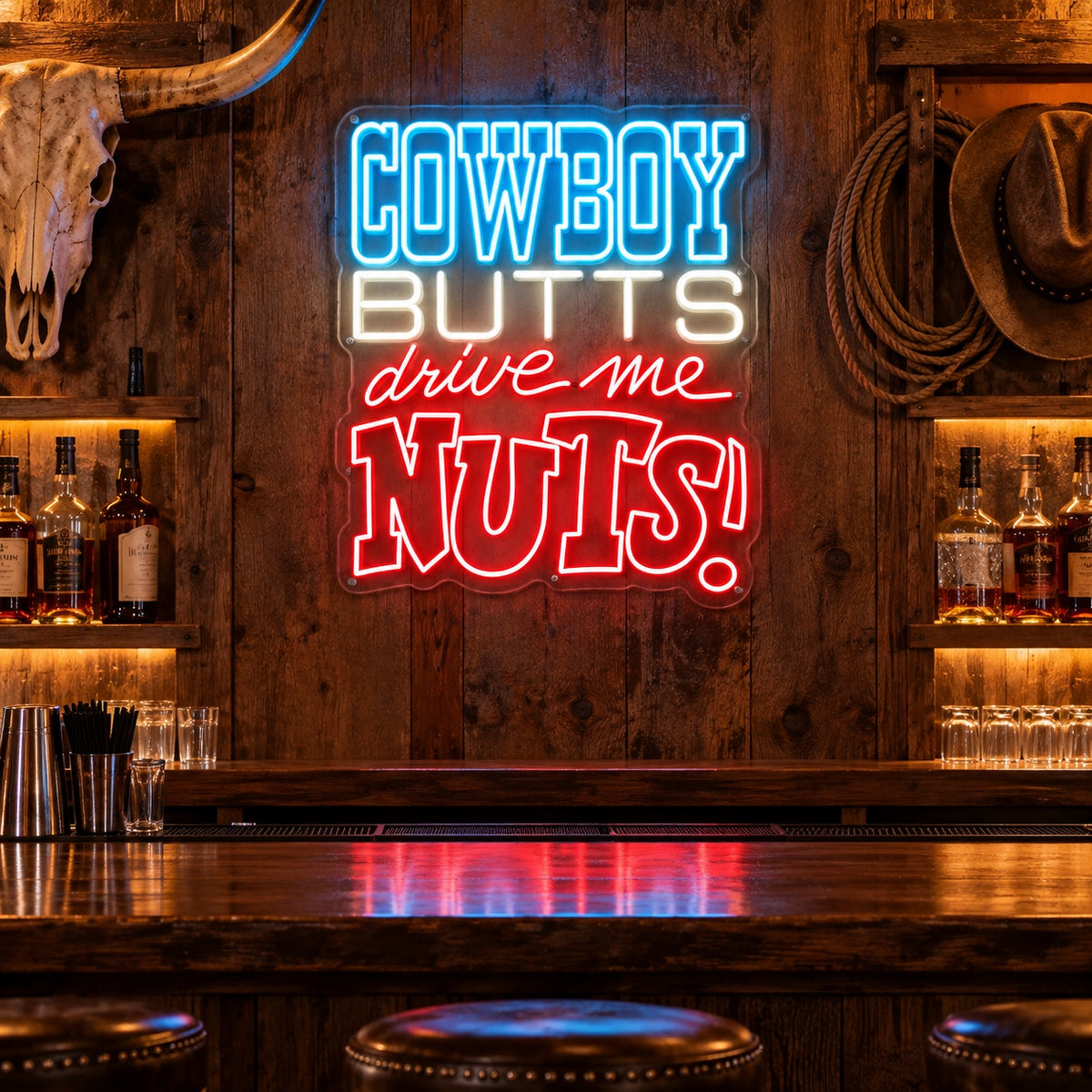 Cowboy Butts Drive Me Nuts Neon Sign - Shineneon