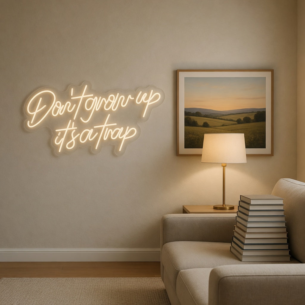 Don't Grow Up It's a Trap LED Neon Sign Boxed Caps Card - Shineneon