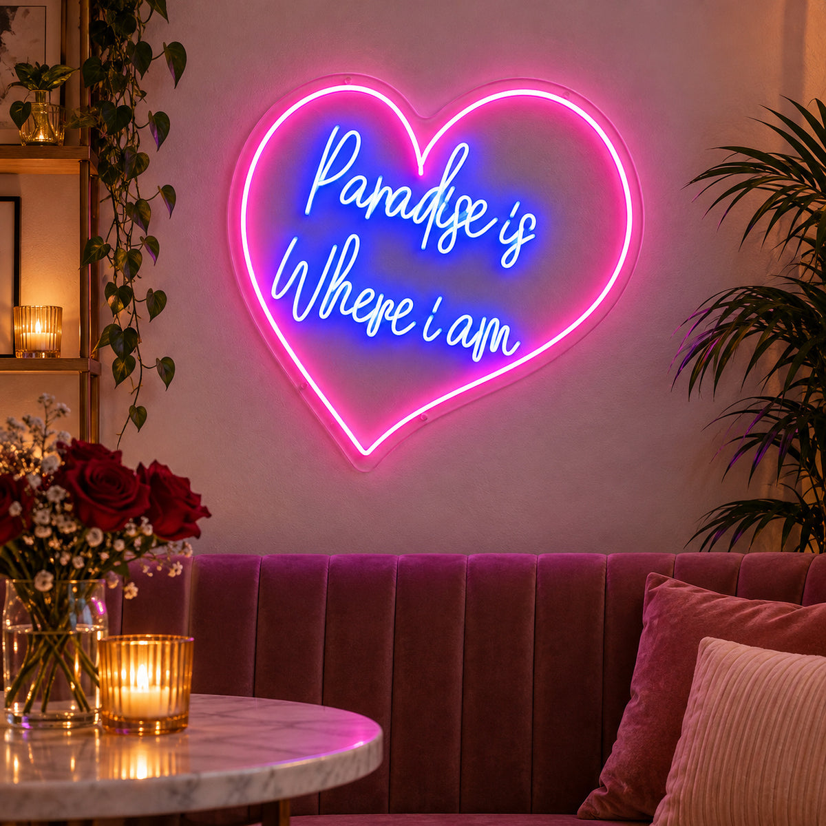 Paradise is Where i Am LED Neon Sign for Wedding Light Up Party Decor - Shineneon