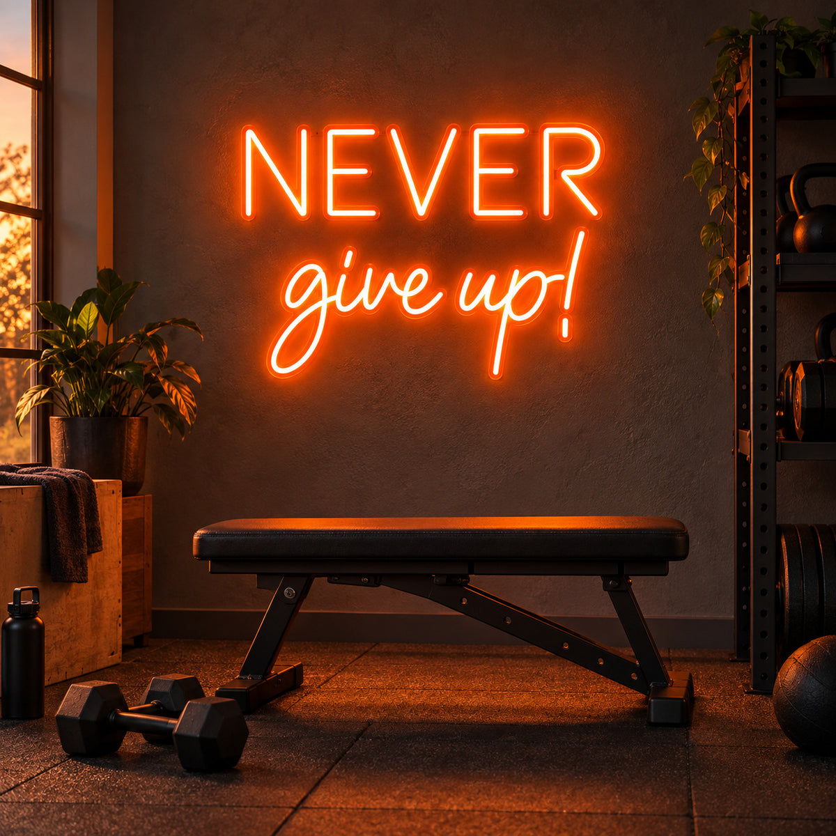 Never Give Up LED Neon Sign Wall Neon Signs - Shineneon