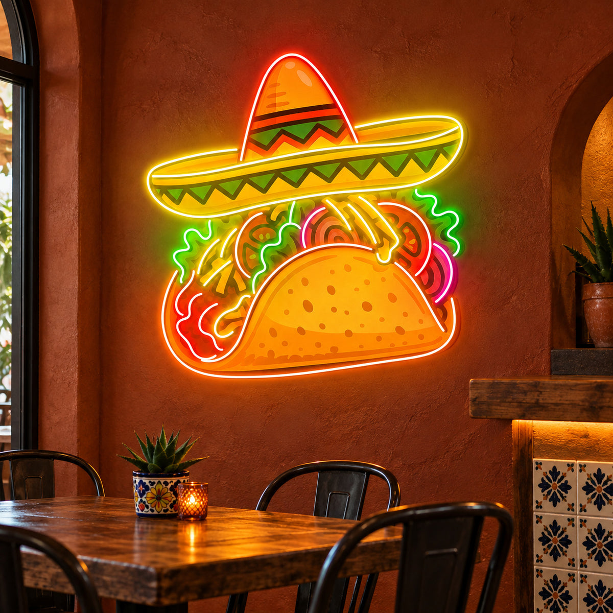 Sombrero Taco LED Neon Sign - Shineneon