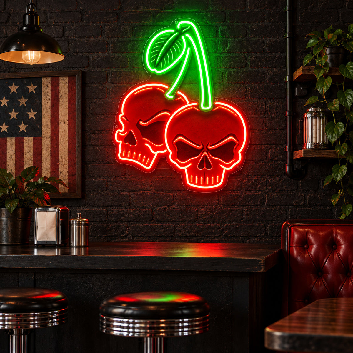 Skullcherryledneonacrylicartwork3 LED Neon Sign - Shineneon