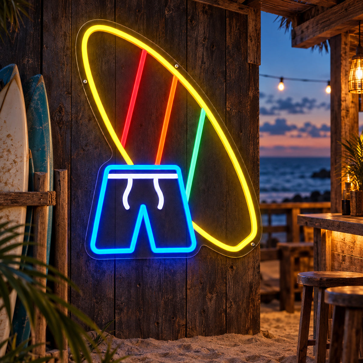 Shorts And Surfboard Beach LED Neon Sign - Shineneon