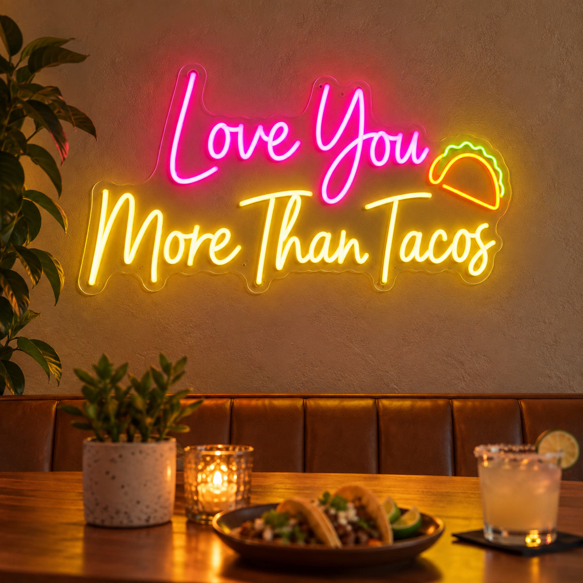 Love You More Than Tacos LED Neon Sign - Shineneon