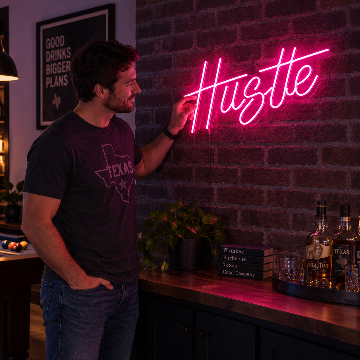 Hustle LED Neon Sign Wall Neon Signs - Human Interaction