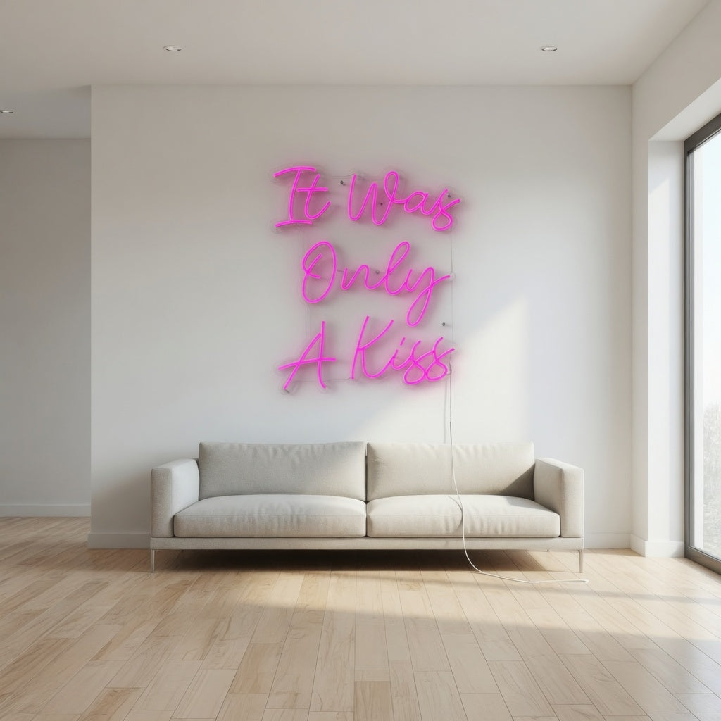 It Was Only a Kiss LED Neon Sign Dimmable Wall Light - Installation Scene