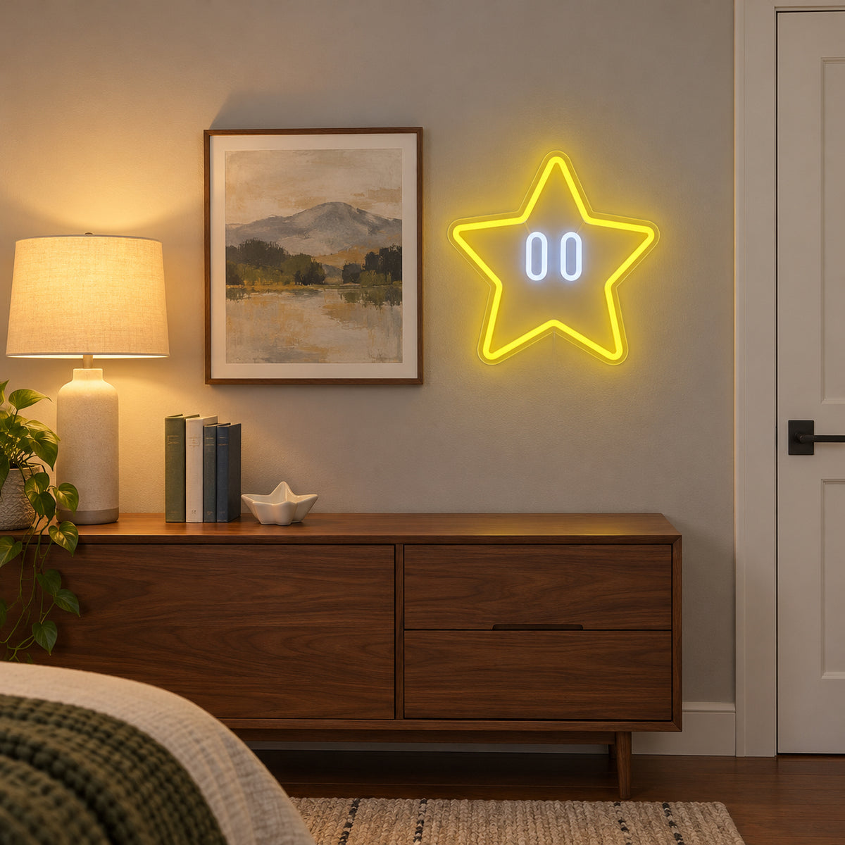 Star LED Neon Sign Double Outline Star - Installation Scene