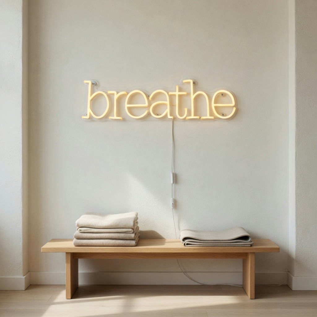 Breathe Neon Sign - Installation Scene