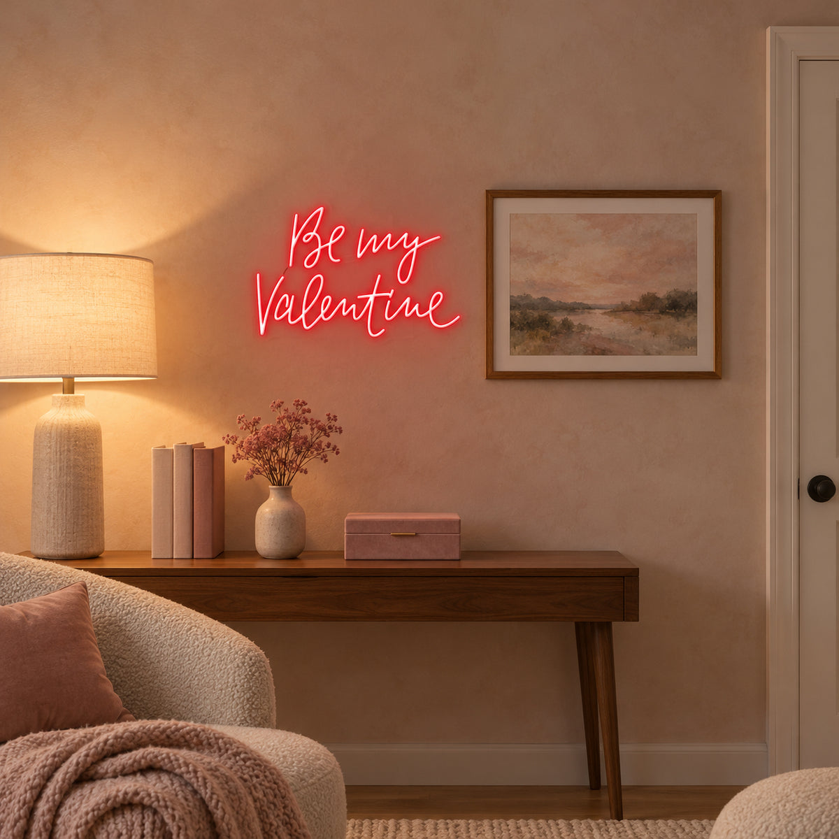 Be My Valentine Neon Sign - Installation Scene