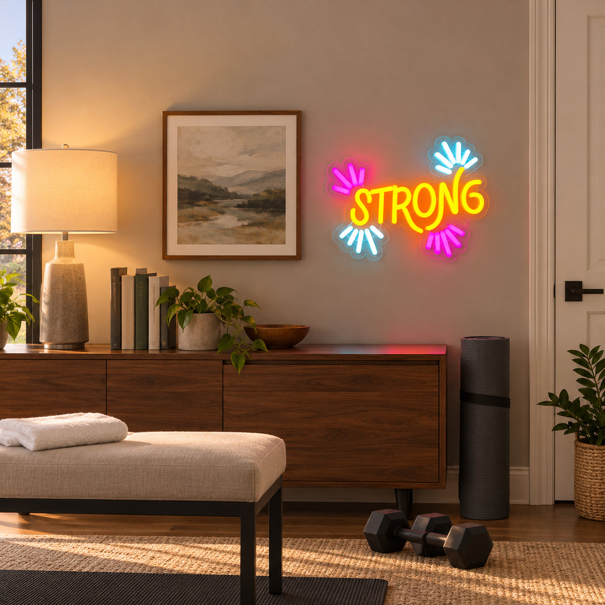 Strong LED Neon Sign Dimmable Wall Light - Installation Scene