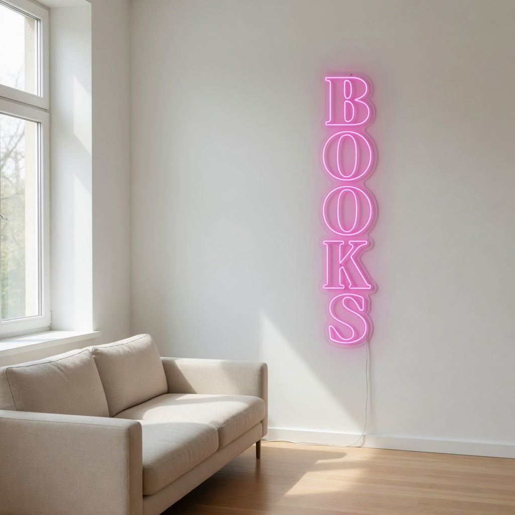Books Neon Sign - Installation Scene
