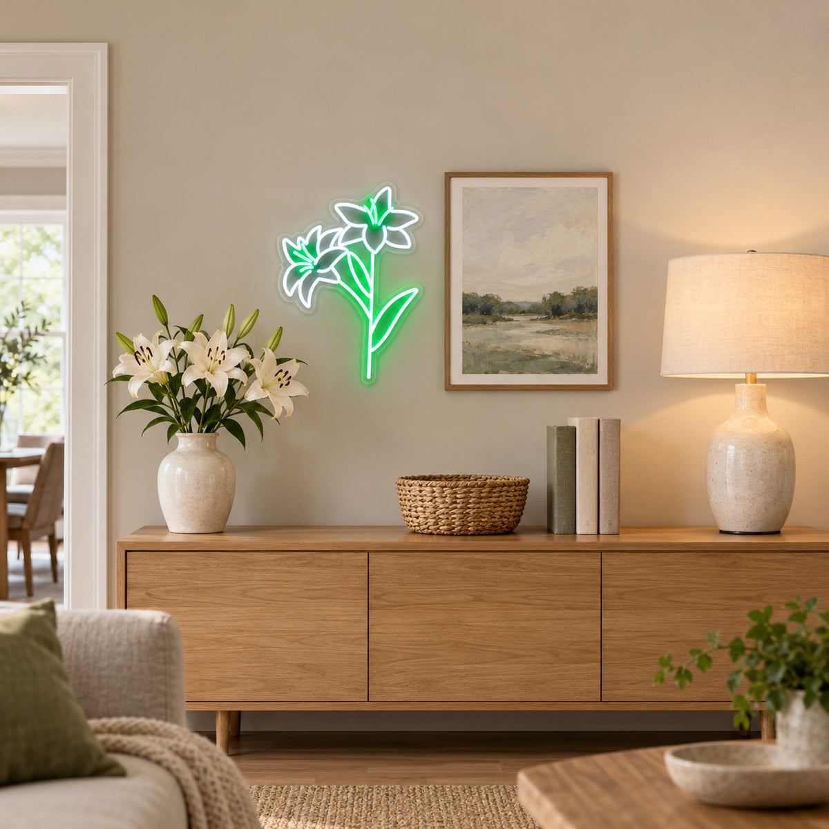 Easter Lily LED Neon Sign - Installation Scene