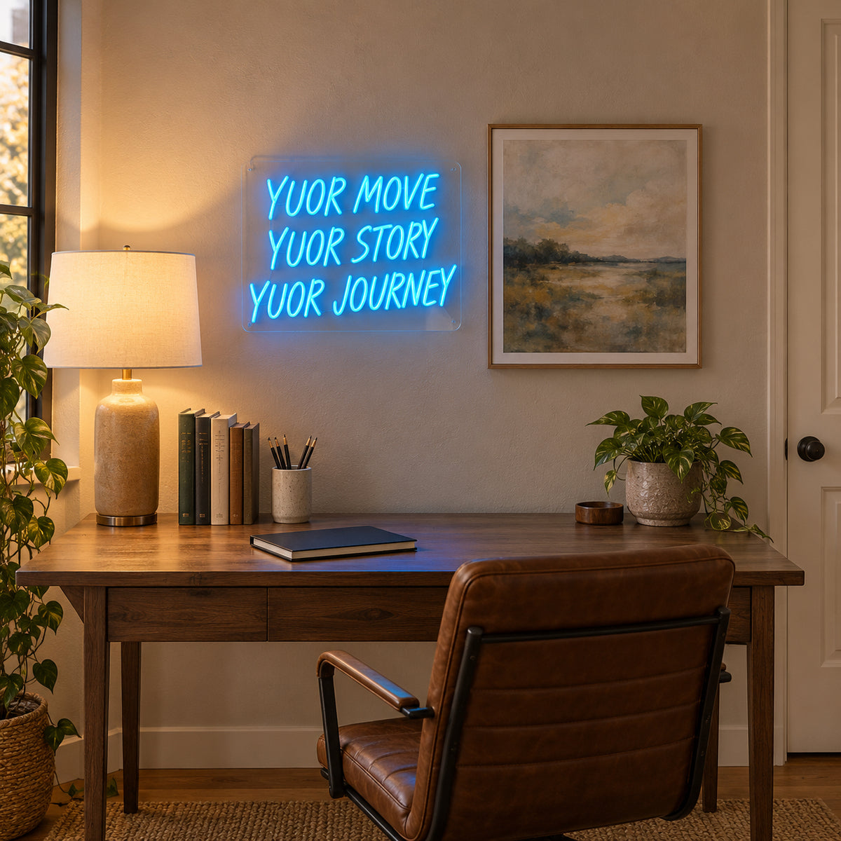 Yuor Move Yuor Story LED Neon Sign Typo Art - Installation Scene