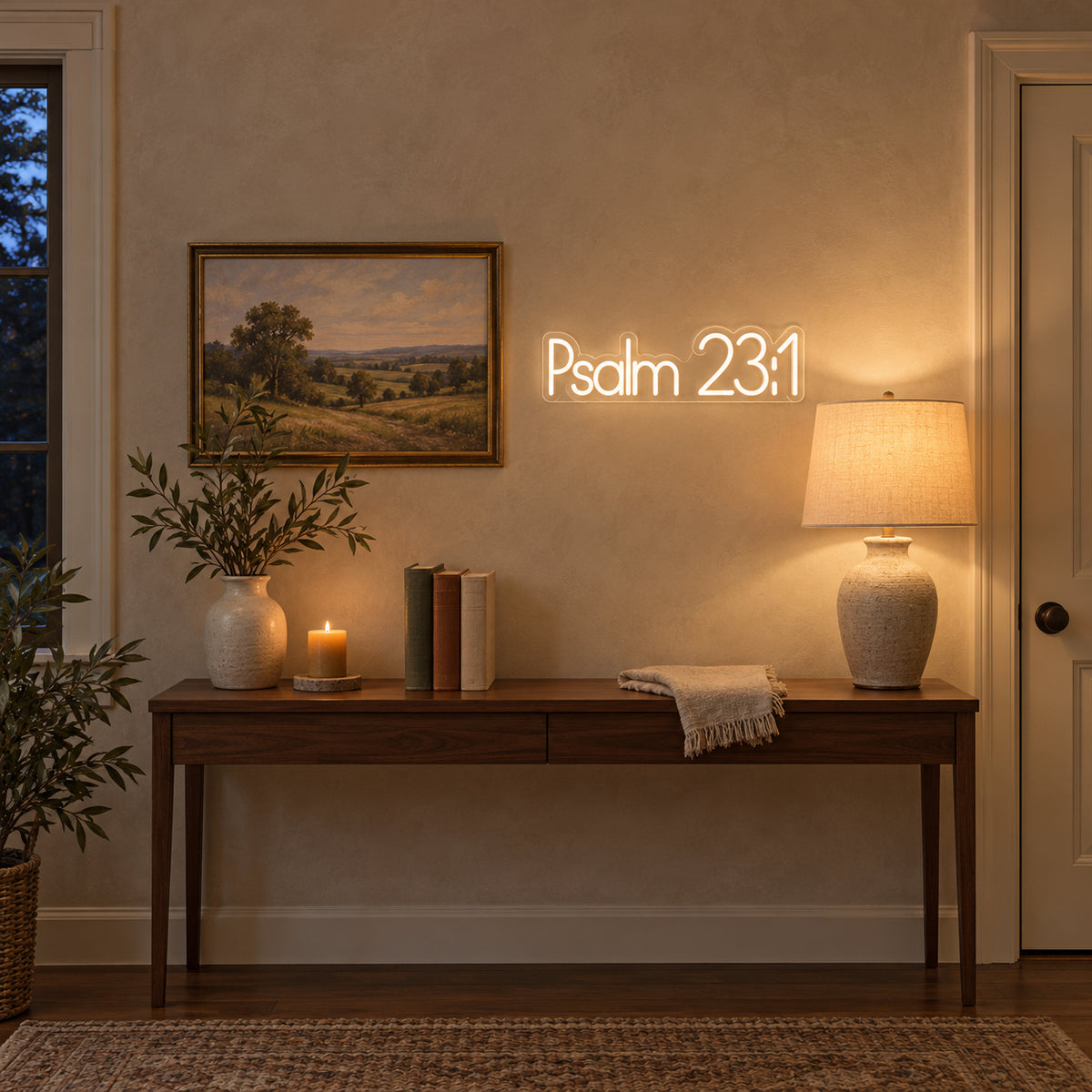Bible Verse Neon Signs - Installation Scene