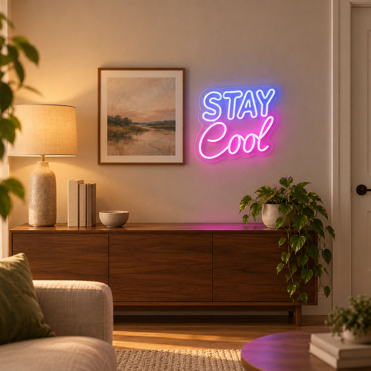 Stay Cool Neon Sign LED Neon Sign Dimmable Wall Light - Installation Scene