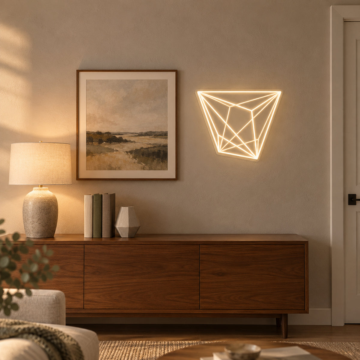CRYSTAL SHAPE Neon Sign - Installation Scene