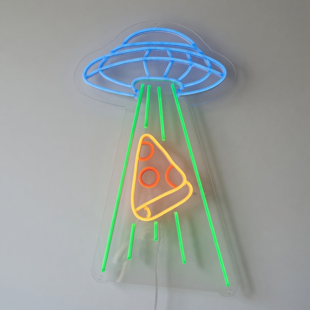 UFO Pizza Abduction LED Neon Sign for Bar - Shineneon