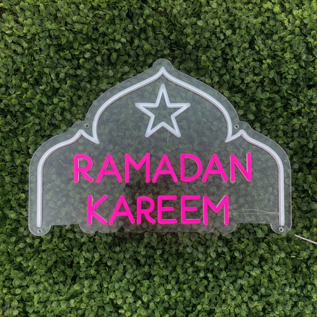 Ramadan Kareem LED Neon Sign with Mosque Dome Outline - Shineneon