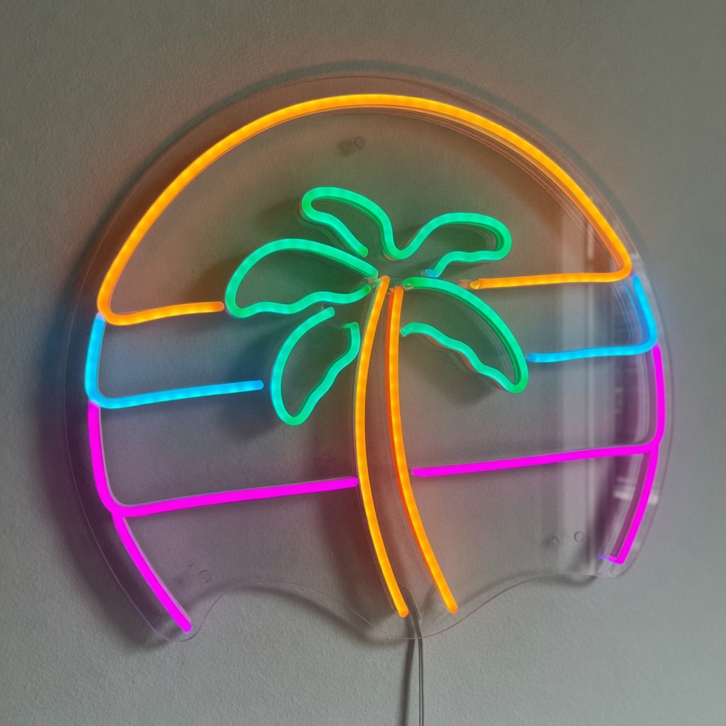 Palm Tree Rainbow LED Neon Sign for Bar Light Up Business Decor - Shineneon