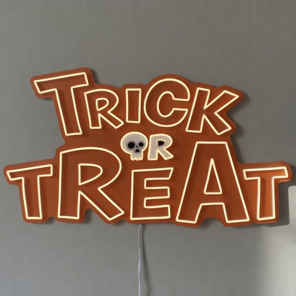 Trick or Treat LED Neon Sign Stacked Caps Design - Shineneon