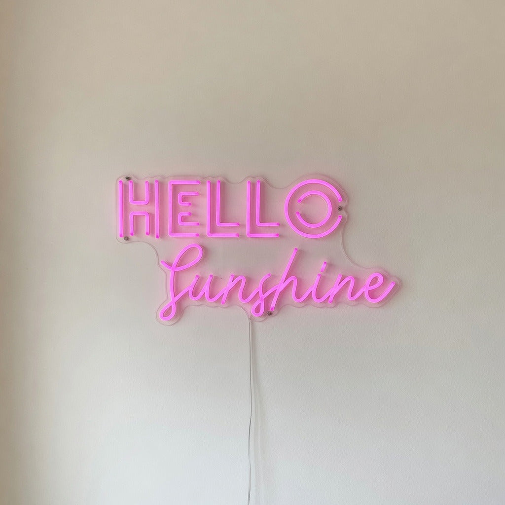 Hello Sunshine LED Neon Sign Stacked Two Tone Script - Shineneon