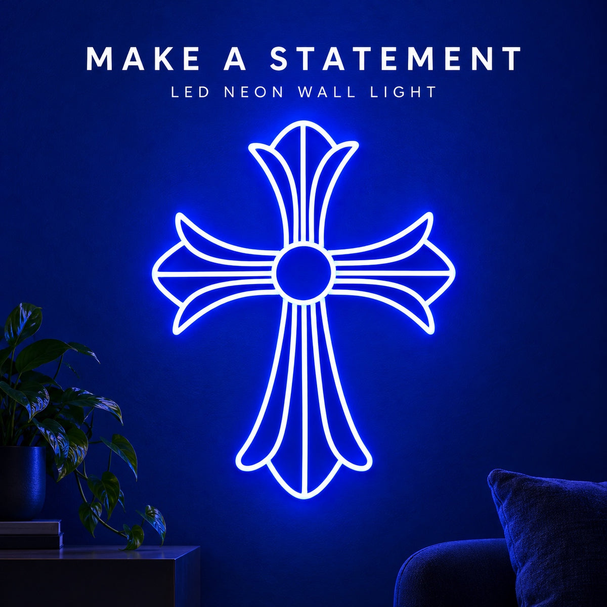 Cross Pattern LED Neon Sign, Dimmable Wall Light - Shineneon