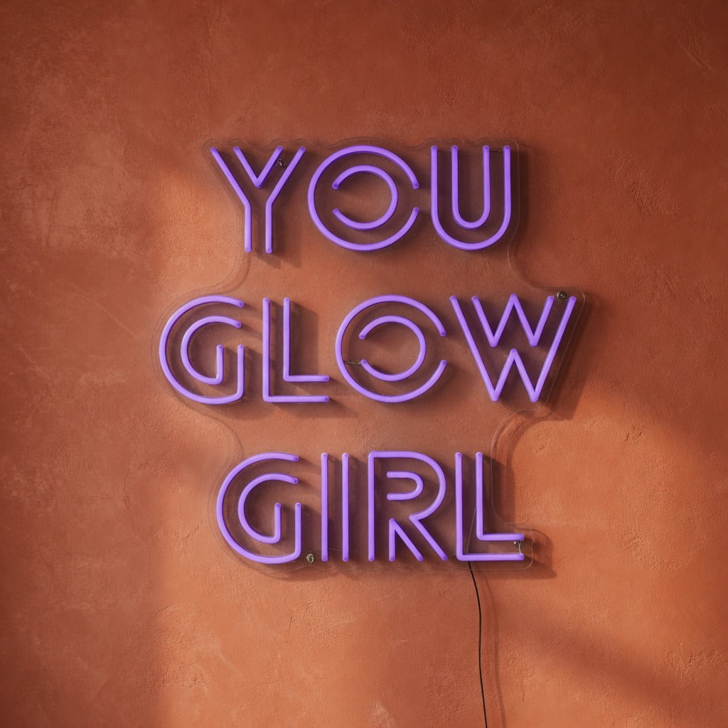 You Glow Girl LED Neon Sign Stacked Purple Era Caps - Shineneon