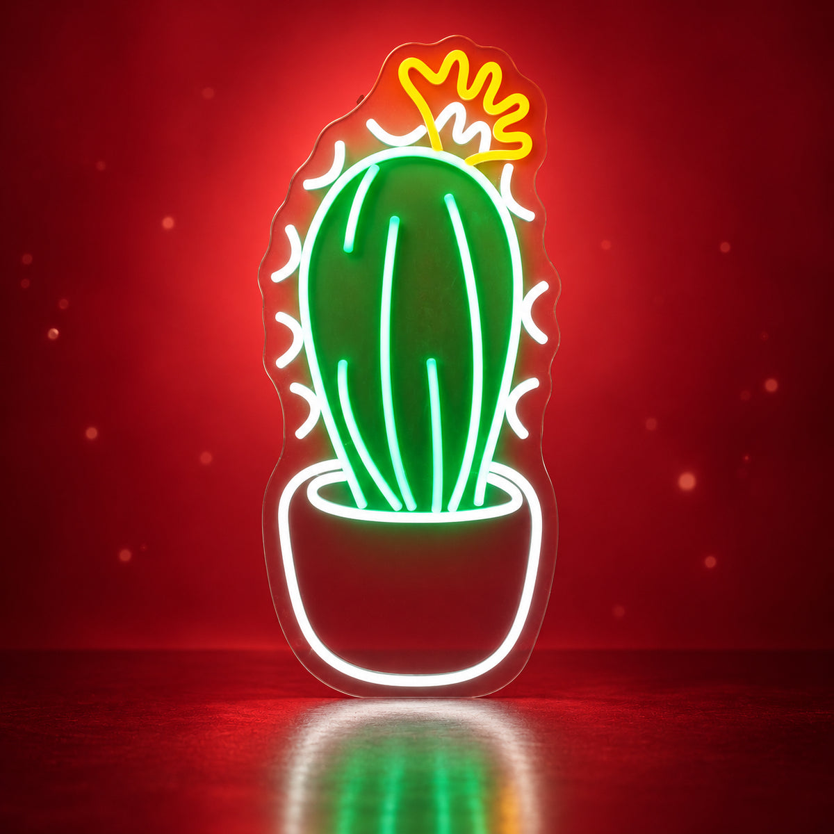 Cactus Plant LED Neon Sign Cactus with Flower Top - Shineneon