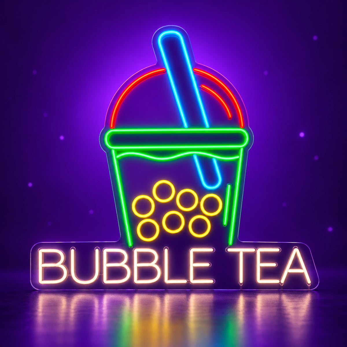 Bubble Tea Drink LED Neon Sign Dimmable Wall Light - Shineneon
