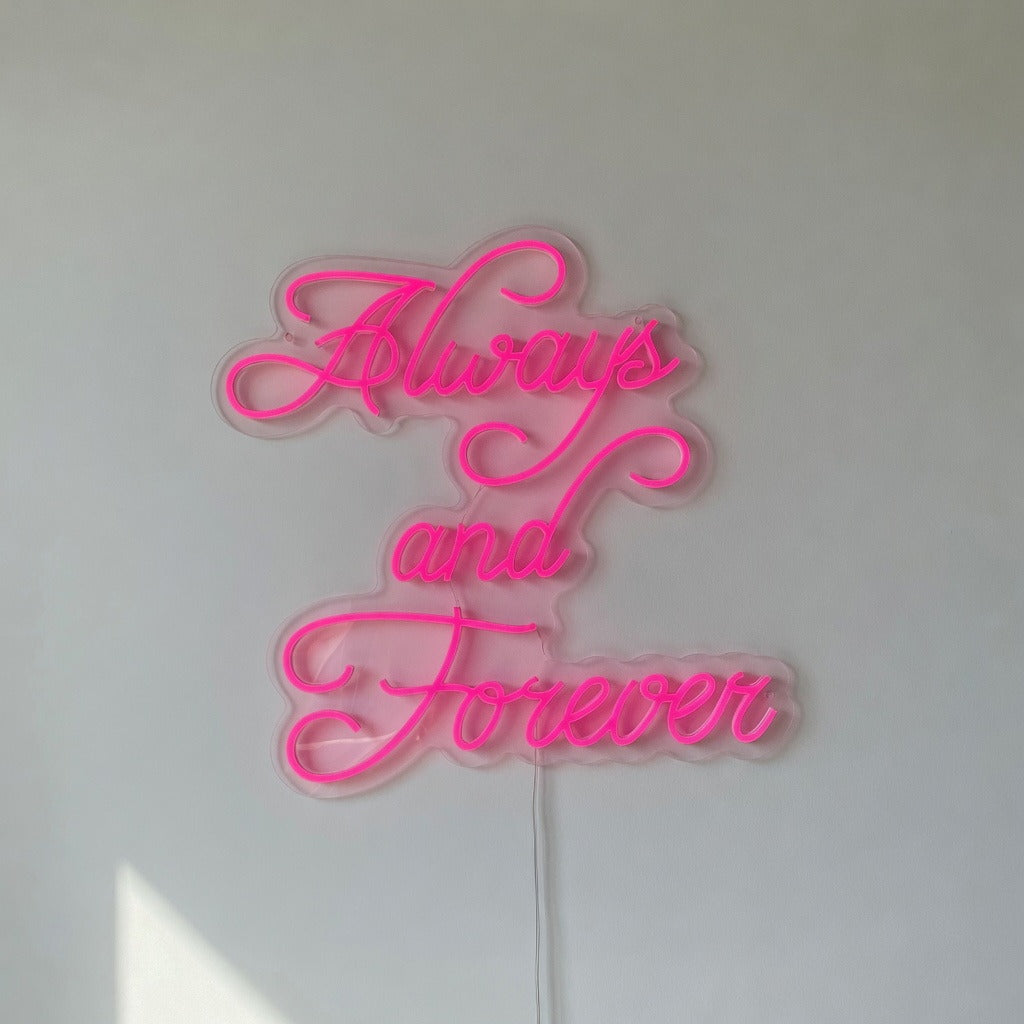 Always and Forever LED Neon Sign Three Line Cursive - Shineneon