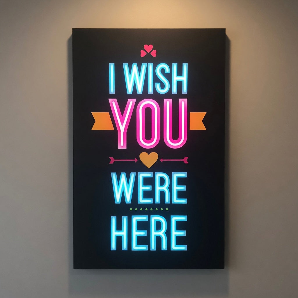 I Wish You Were Here LED Neon Sign Dimmable Wall Light - Shineneon