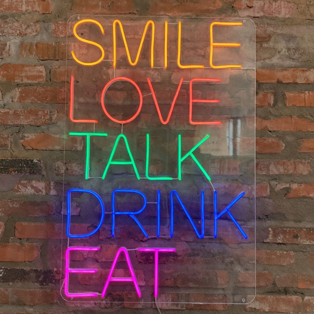 Smile Love Talk Drink Eat LED Neon Sign for Bar - Shineneon