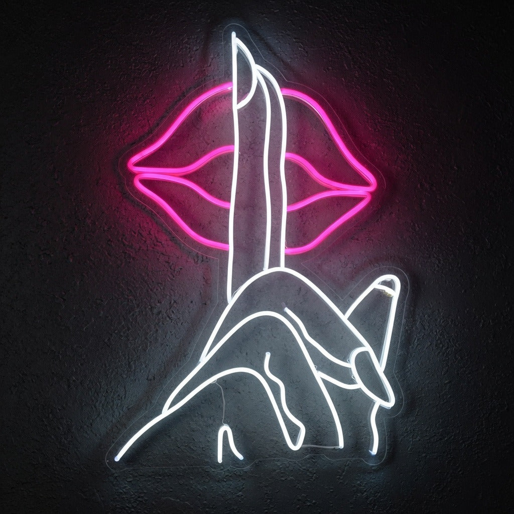 Secret Finger on Lip LED Neon Sign - Shineneon