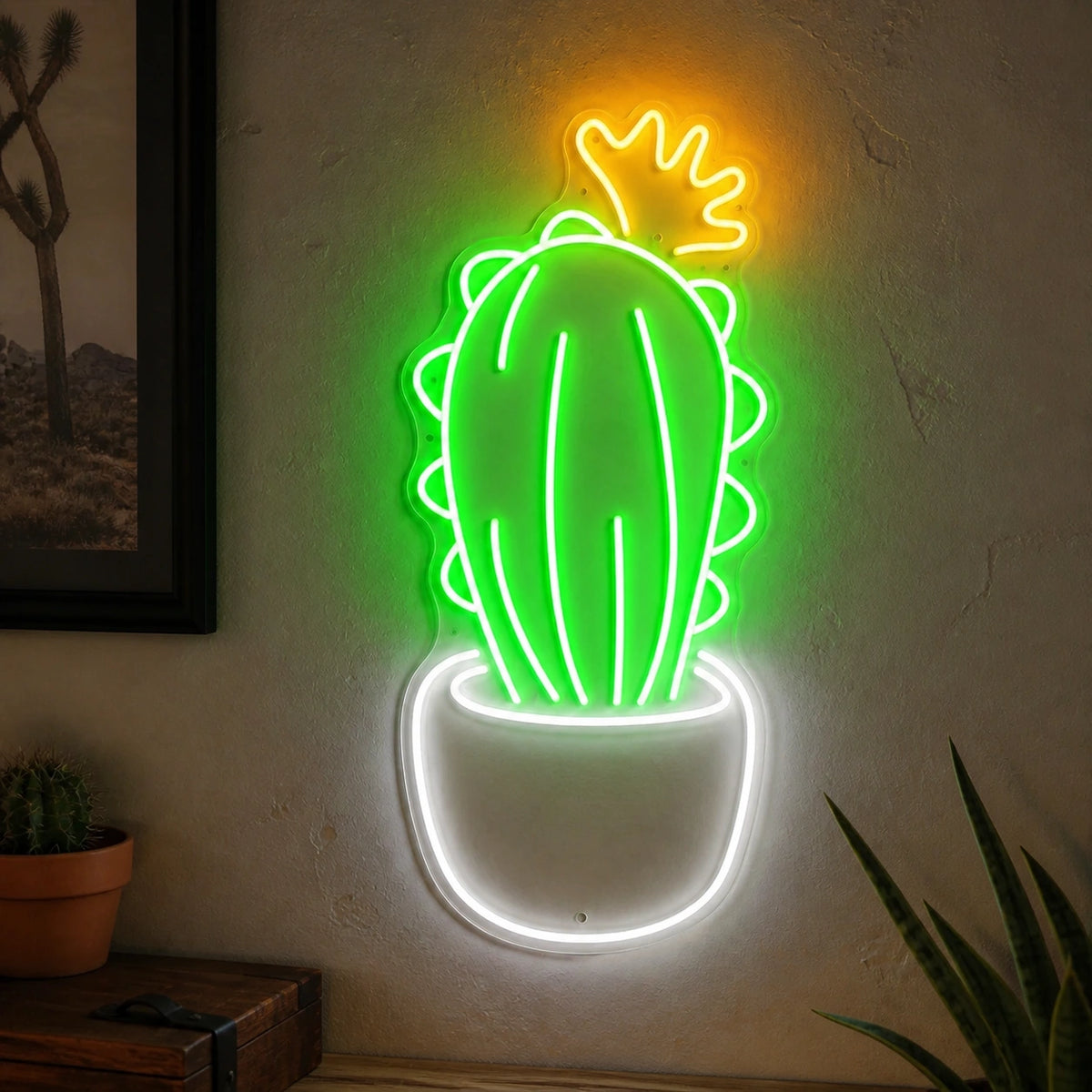 Potted Cactus Room Vintage LED Neon Sign Wall Neon Signs - Shineneon