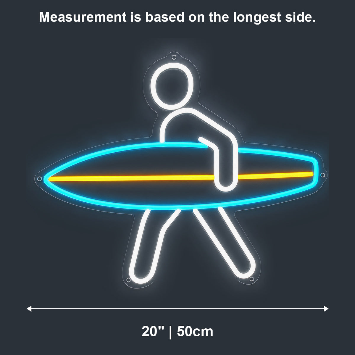 Man With Surfboard LED Neon Sign - Shineneon