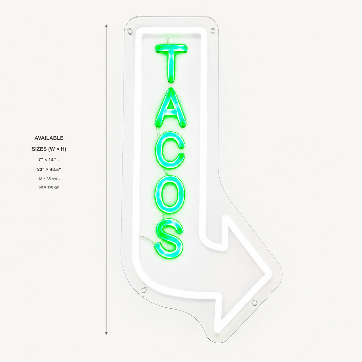 Tacos Arrow LED Neon Sign - Shineneon