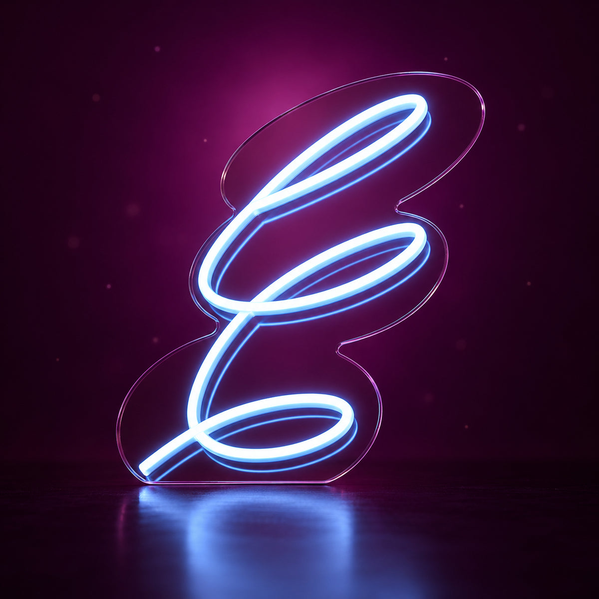 Curve Shape Pink Acrylic Neon Light - Facebook Ad Image