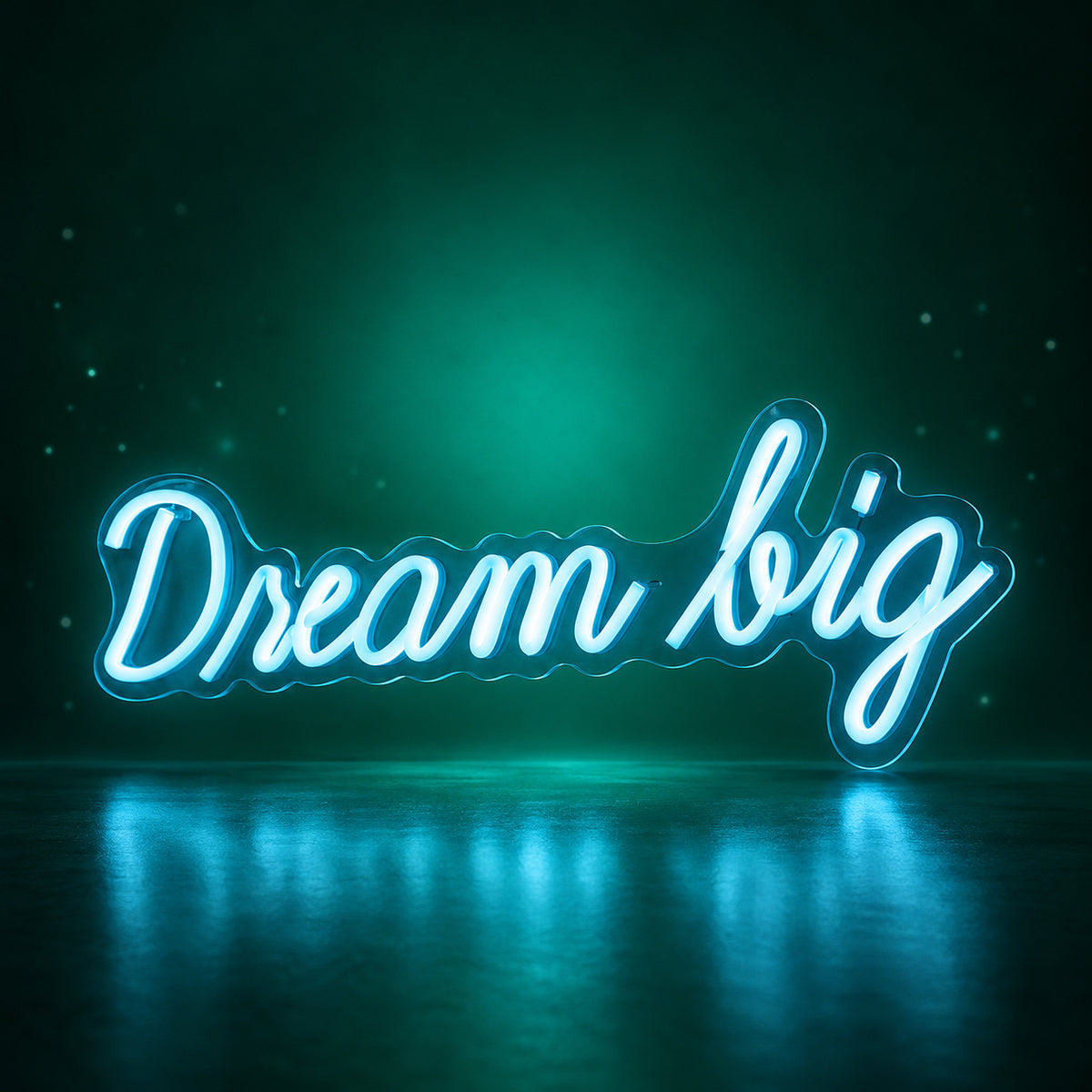 Dream Big LED Neon Sign Rounded Blue Era Script - Facebook Ad Image