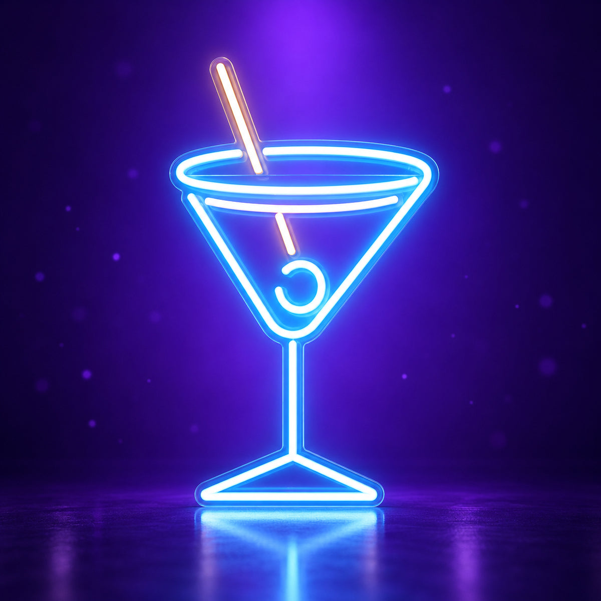 Martini Glass Neon Bar Sign - Facebook Ad Image