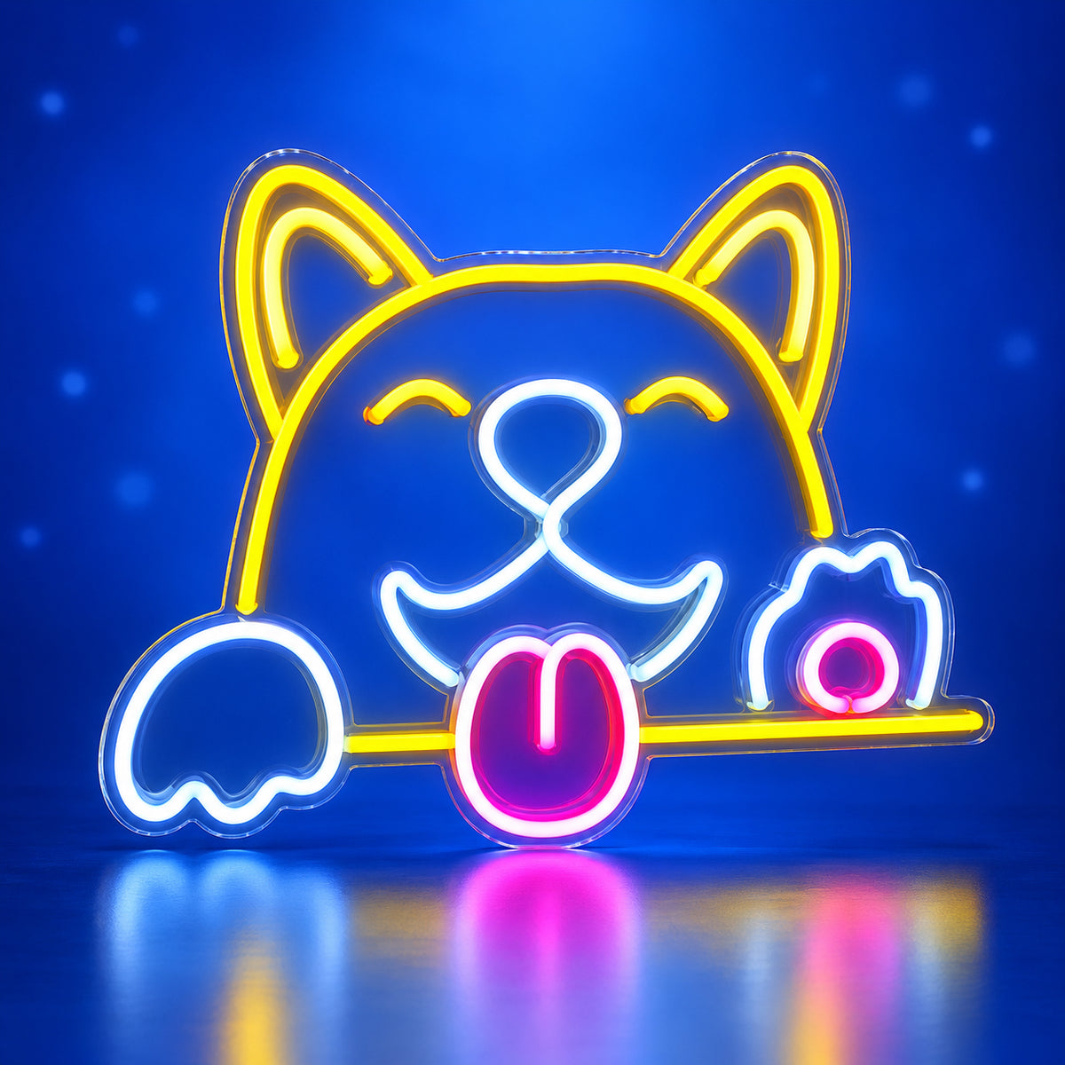 Corgi Dog LED Neon Sign for Man Cave Dimmable Wall Decor - Facebook Ad Image