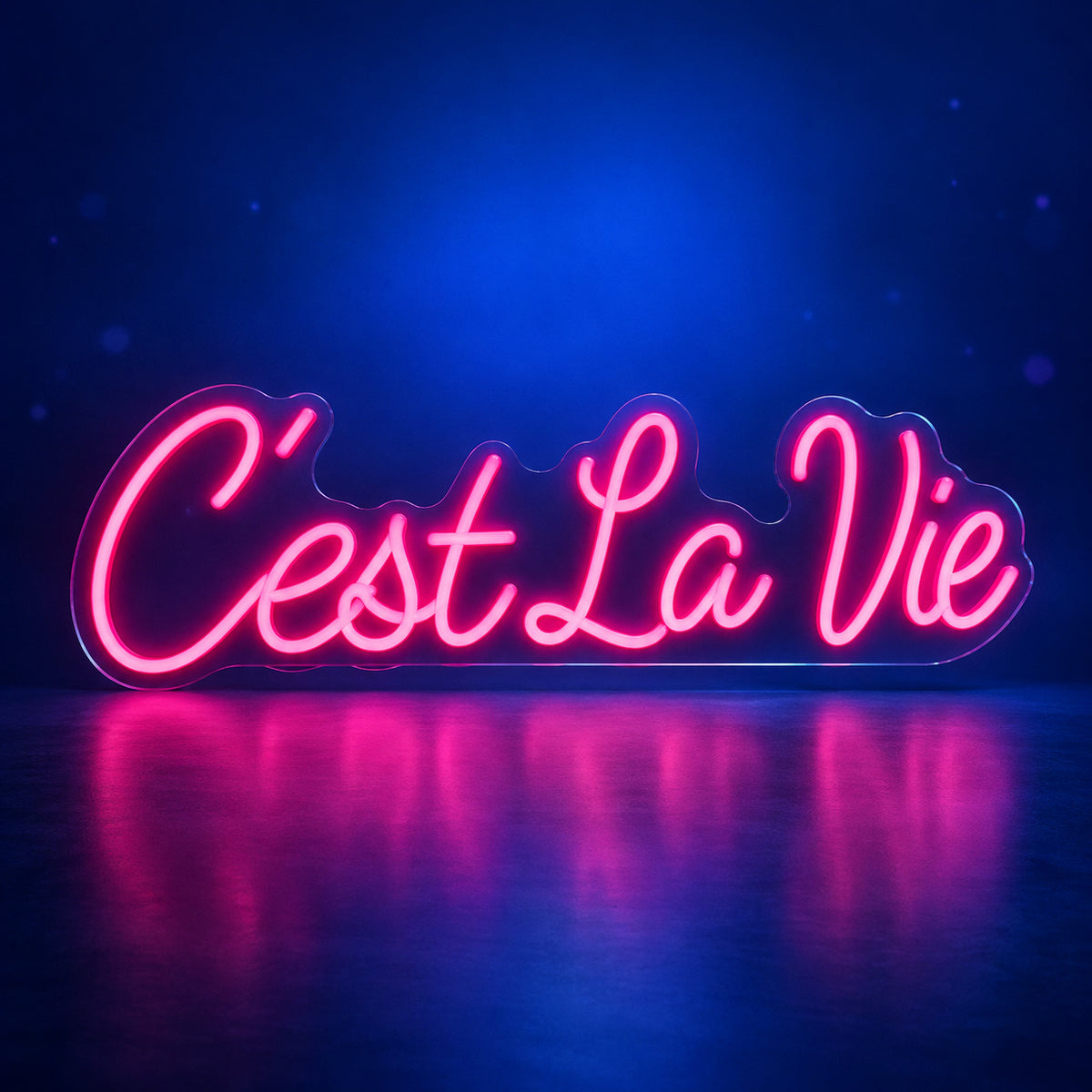 C'est La Vie French LED Neon Sign Bright Single Line Script - Facebook Ad Image