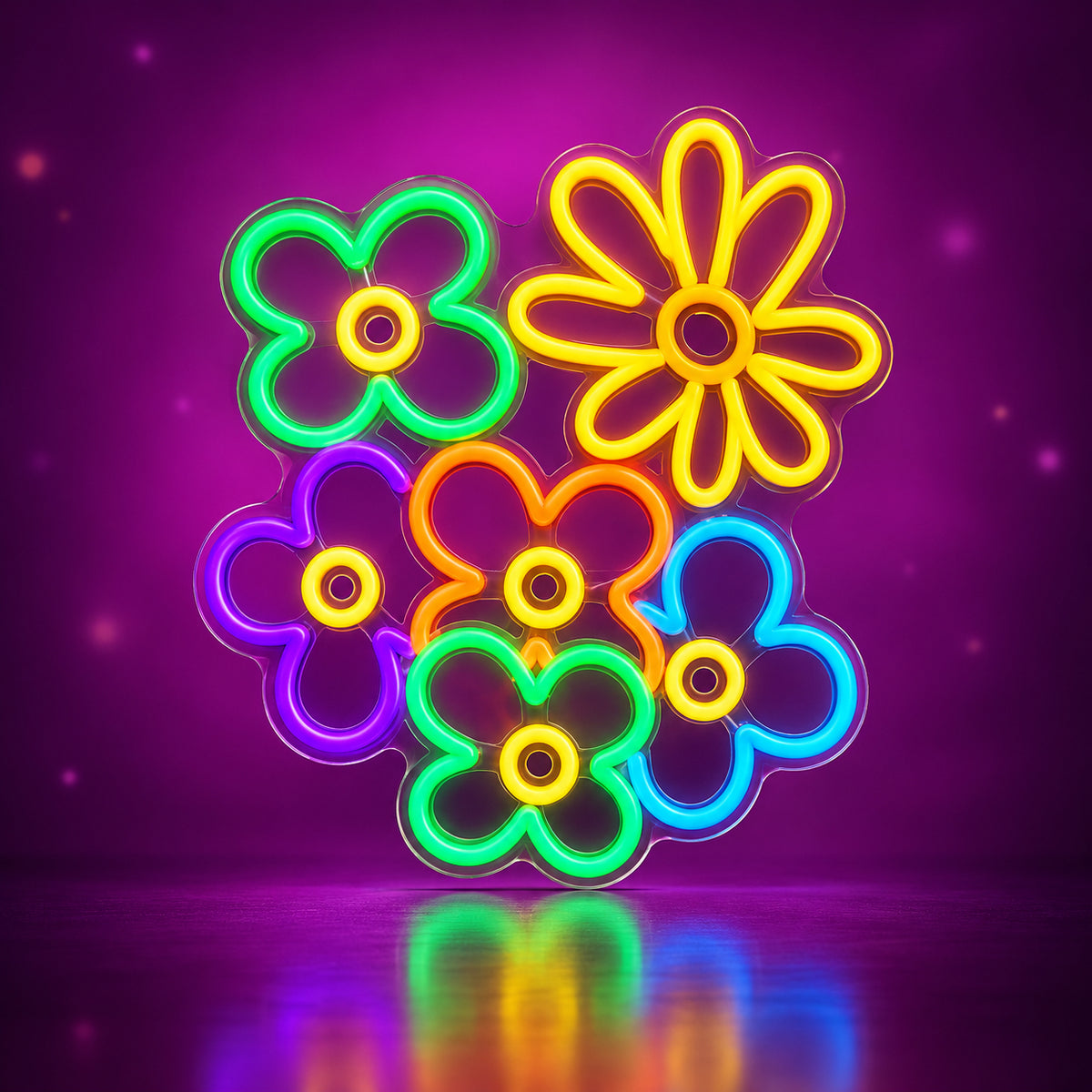 Daisy and Flowers Neon Sign - Facebook Ad Image