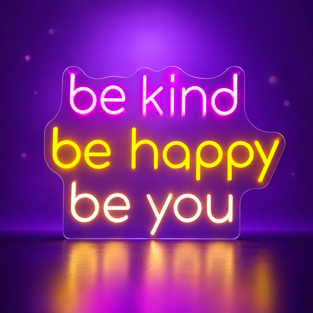 Be Kind Be Happy Be You LED Neon Sign Dimmable Wall Light - Facebook Ad Image