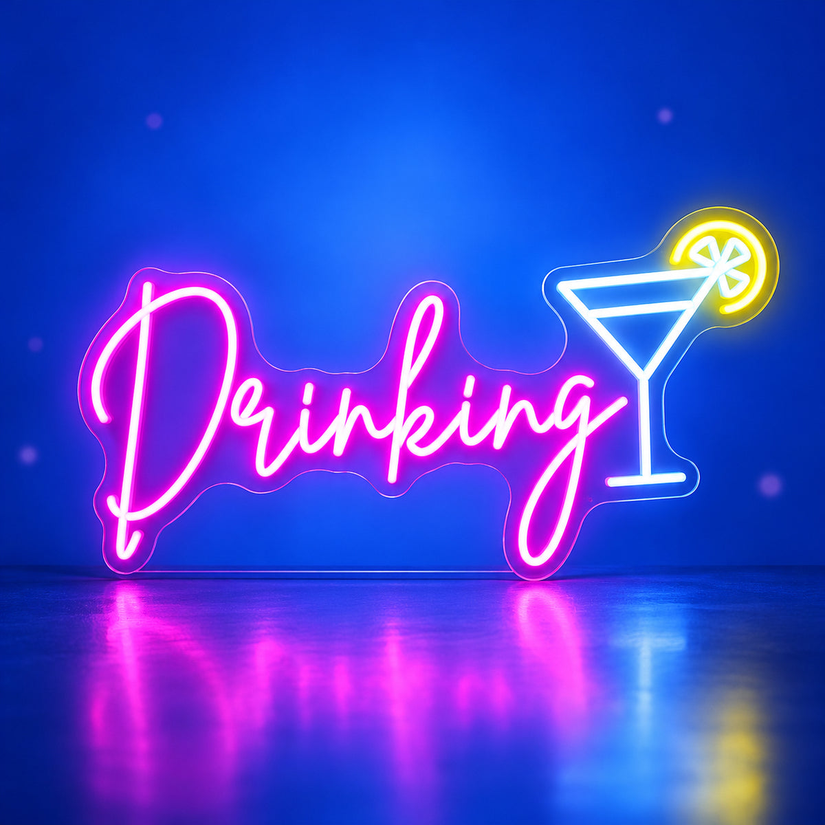 Drinking Cocktail Bar LED Neon Sign Dimmable Wall Light - Facebook Ad Image