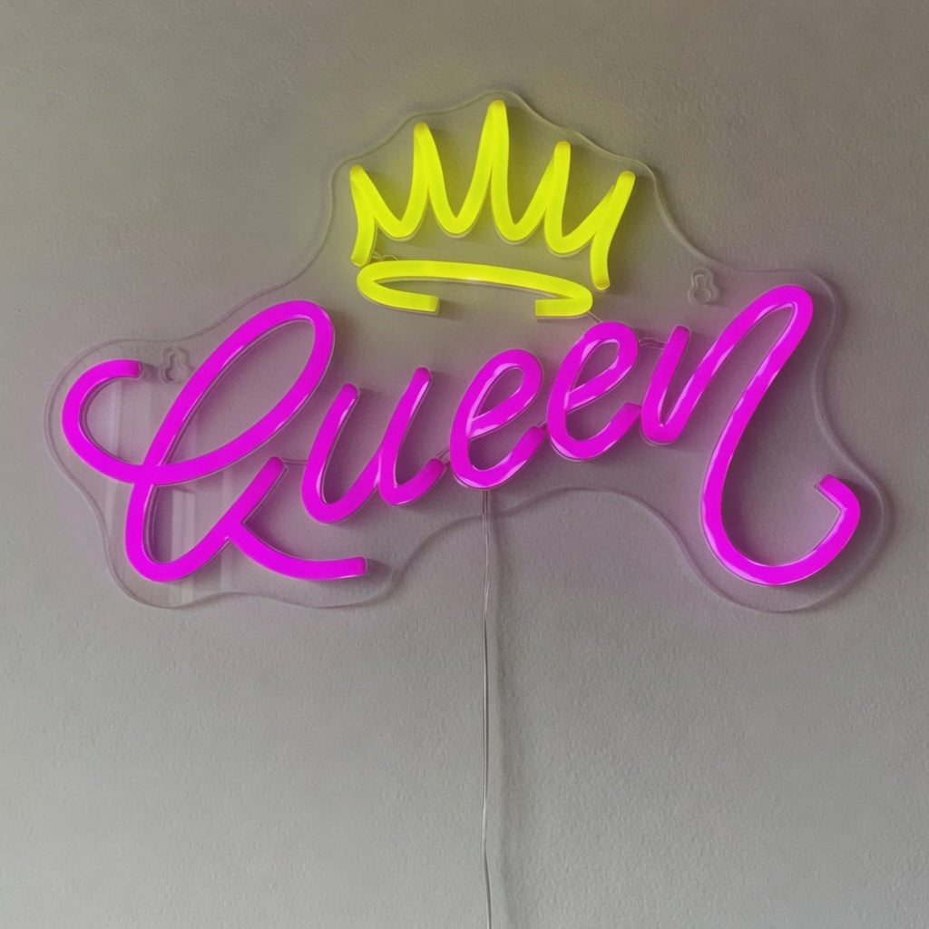 Queen and Crown LED Neon Sign for Salon Light Up Business Decor - Facebook Ad Image