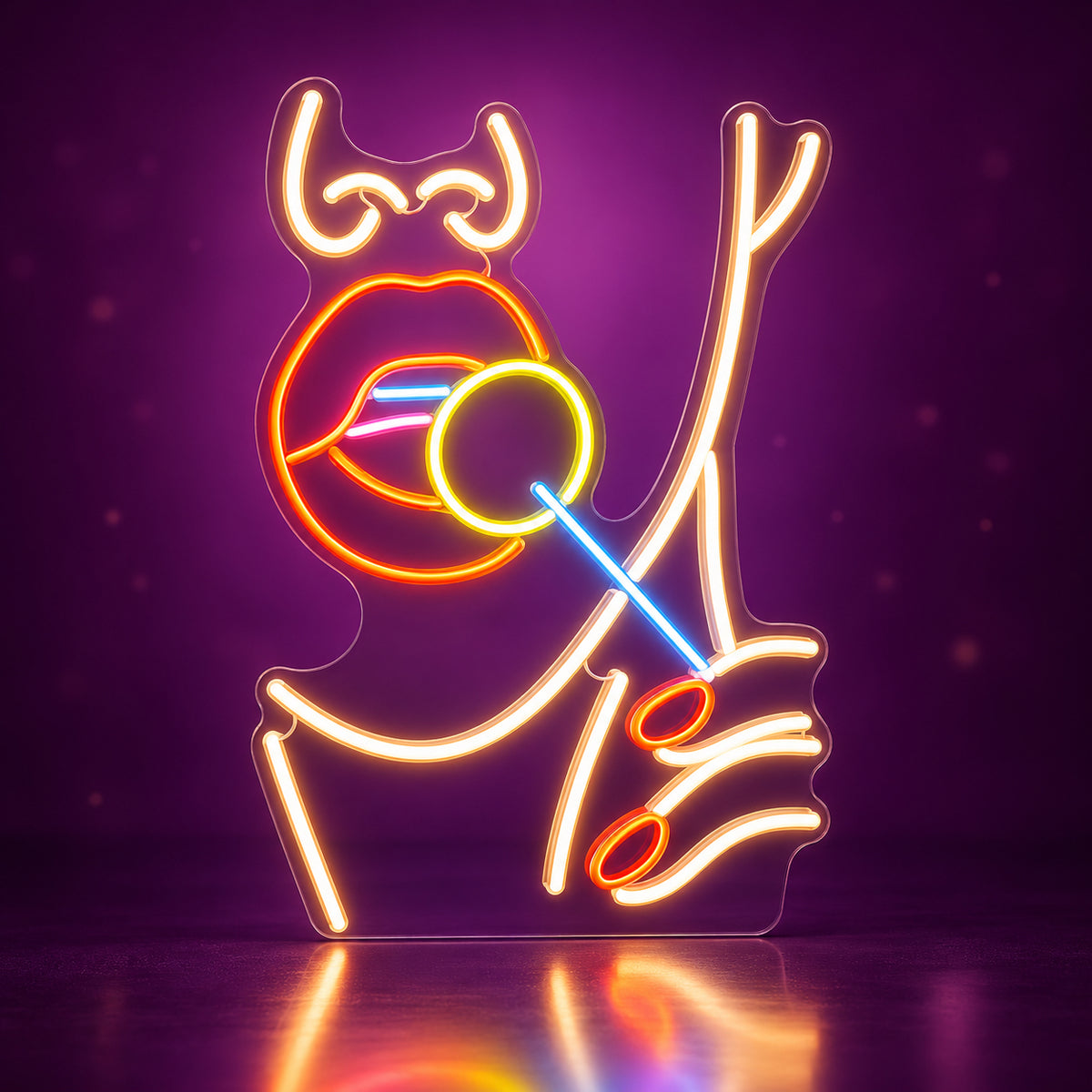 Lollipop Girl LED Neon Sign Dimmable Wall Light - Facebook Ad Image